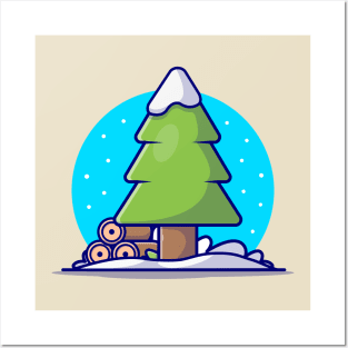 Winter Season Cartoon Vector Icon Illustration Posters and Art